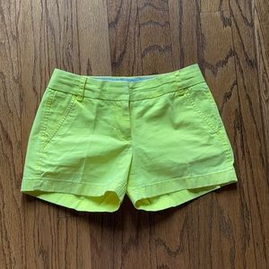 Jcrew bright yellow chino shorts size 2